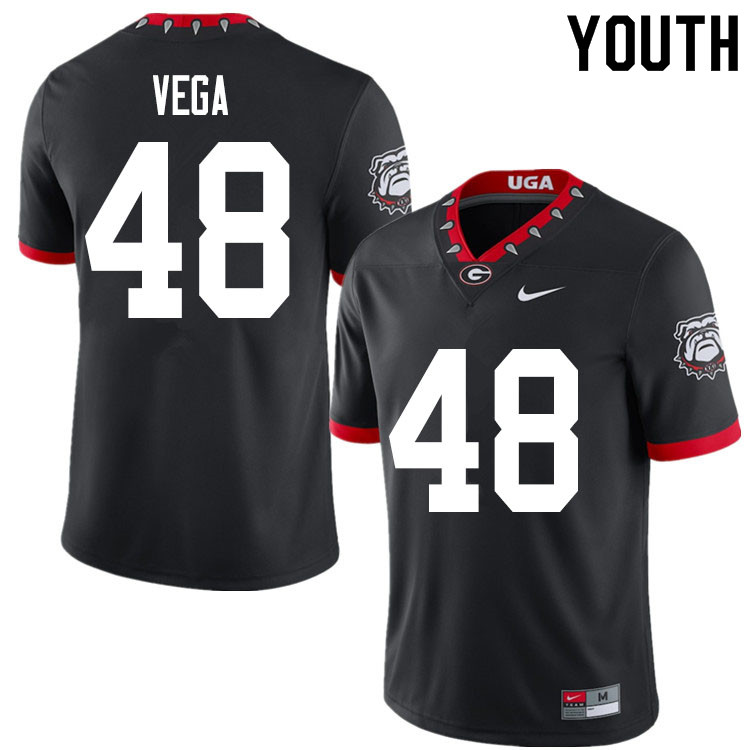 2020 Youth #48 JC Vega Georgia Bulldogs Mascot 100th Anniversary College Football Jerseys Sale-Black - Click Image to Close
